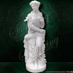 Factory Price Hand Carved Beautiful Female Statue Sculpture For Outdoor Garden And Home Decor