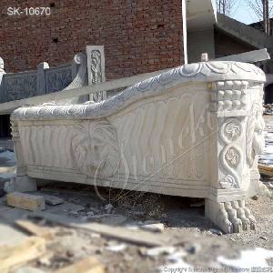 Factory Price Hand Carved White Marble Bathtub With Claw Foot And Lion Head For Home