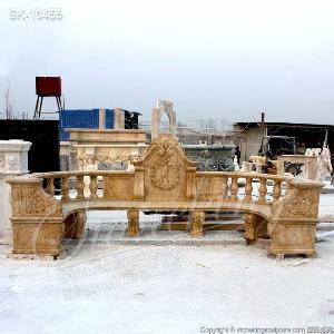 factory half circle marble stone bench seating balusters