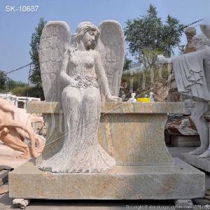 Factory Price Stone Granite Headstone Or Gravestone With Angel Statue For Cemetery Or Gravesite