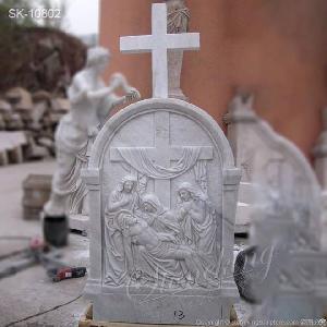 Factory Supplier Handcrated Marble Bas Relief Sculpture Of Stations Of The Cross For Church For Sale