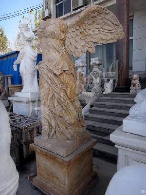 Hand Carved Marble Famous Greek Winged Victory Of Samothrace Sculpture Or Nike Statue For Sale