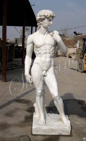 Manufacturer Hand Carved White Marble David Statue For Sale