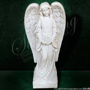 Manufacturer White Marble Angel Statue Sculpture For Outdoor Garden And Home Decor