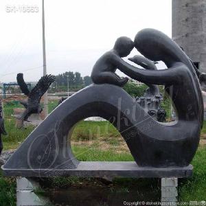 Outdoor Contemporary Marble Abstract Sculpture Of Mother And Child For Garden Or Home Decor