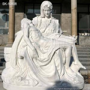 Religious Hand Carved Michelangelo Marble Pieta Statue For Church And Outdoor