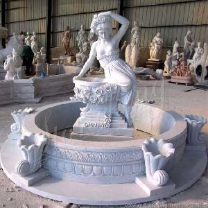 Wholesale Hand Carved Marble Lady Statue Water Fountain For Outdoor Garden And Home Decor For Sale