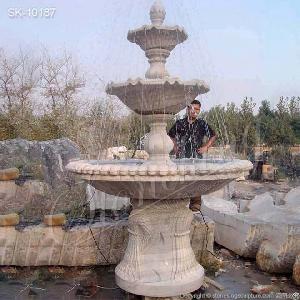 Wholesale White Marble Three Tier Water Fountain For Outdoor Garden And Patio Decoration