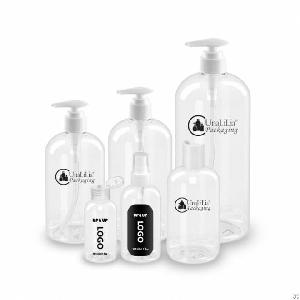 pet plastic clear boston round bottles