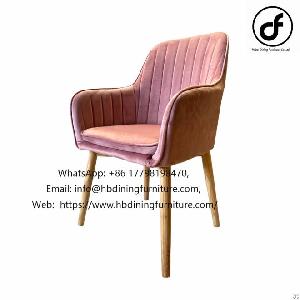 armchair wooden legs velvet backrest