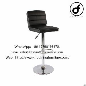 Black Line Swivel Leather Bar Chair