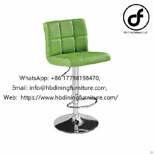 Green Swivel Leather Bar Chair