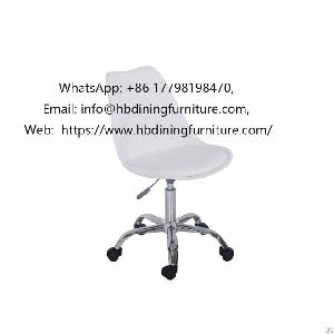 Household White Cushion Plastic Swivel Chair