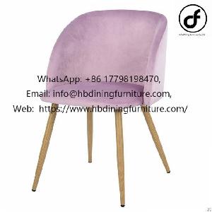 velvet armchair backrest metal legs