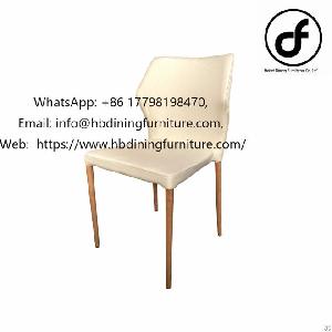 White Fabric Upholstered Dining Chair