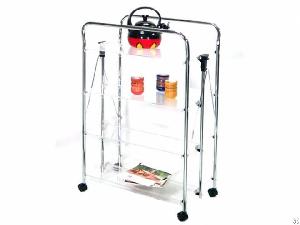 acrylic board four tier foldable trolley