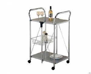 Handle Frame Two Tier Foldable Trolley