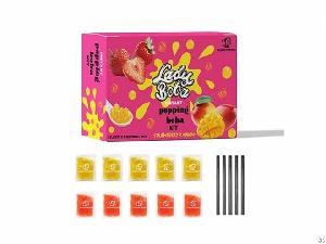 mango strawberry popping boba tea kit