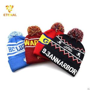 jaquard winter knitted beanies hats