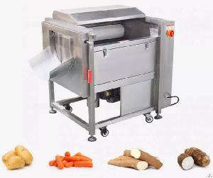 Brush Roller Potato Cassava Washing Peeling Machine