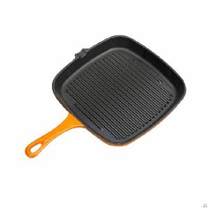 As-p24 Enameled Cast Iron Square Grill Pan