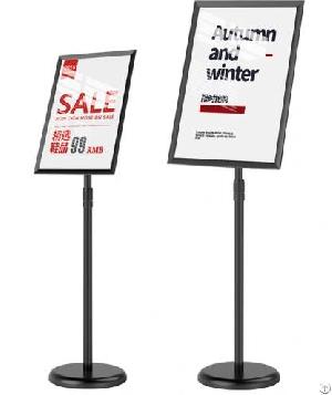 Sign Stand Adjustable Pedestal Sign Holder Stand Snap-open Frame