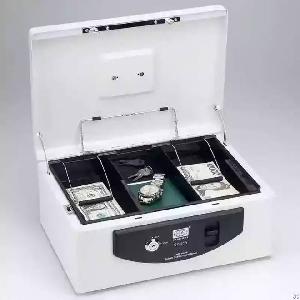 Cylinder Lock Cash Box With Alarm 14 Inch