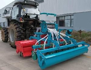 Crops Seeding Machine With Rotavator, Disc Harrow And Land Roller For Rice Wheat Planting