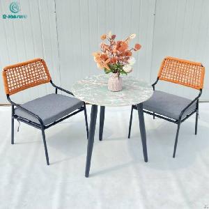 Customized Outdoor Furniture Luxury Garden Orange Dining Set