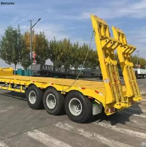 China 3 Axle Low Flat Semi Trailer
