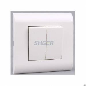 Double Gang European Deisgn Lighting Switch With Pc Material
