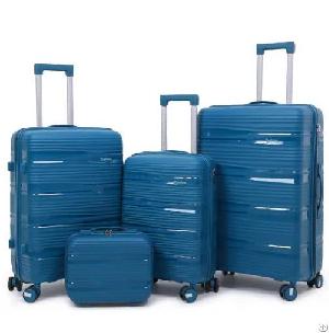 Pp Luggage Baigou Factory 3pcs Set 20 24 28 Inch Double Wheel Matching Color Trolley Luggage