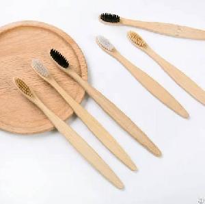 Round Tail Flat Bamboo Toothbrush