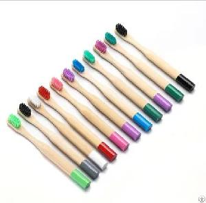 Painted Kids Round Stick Bamboo Toothbrush