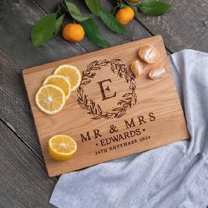 Personalized Wedding Cutting Board With Custom Names And Dates