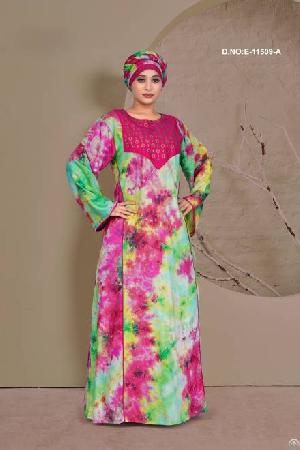 embroidered tie dye abaya