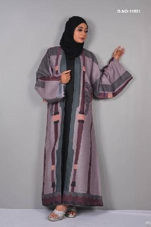 Front-open Printed Shrug With Wide Sleeves