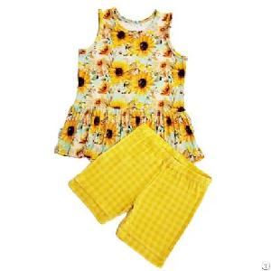 Girls Peplum Tank Shorts