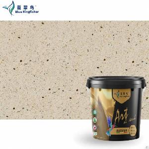 Blue Kingfisher Lime Stone Texture Paint With Light Luxury Texture