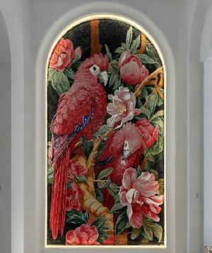 Bz28-01 Blooming Plumage Crystal Mosaic Artwork