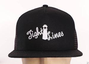 Black Cotton Screen Printed Trucker Hats