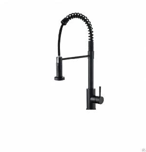 Matte Black Coil Spring Pull Down Kitchen Faucet F803402