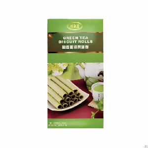Green Tea Biscuit Rolls From China Matcha Snack Supplier