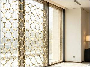 Decorative Metal Ring Mesh Curtains For Elegant Hotel Reception And Lounge Area Partitions
