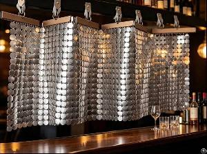 Flexible Metal Scale Mesh Drapery Panels For Bar Counter Partition And Hanging Screen