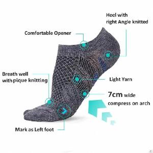 Men Anti-odor Arch Support No Show Socks