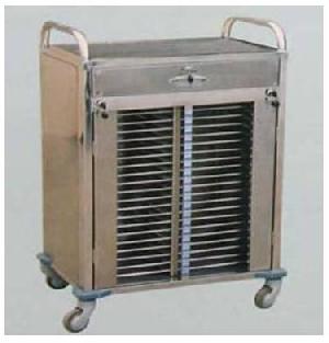 stainless steel case record 40 folder trolley