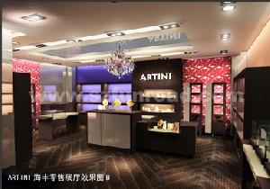 Dark Color Led Light And Glass Showcase, Cabinet, Counter For Jewelry In Showroom