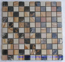 Marble Mosaic , Teakwood / Burmateak, Verona Beige, Indus Gold, Sahara Gold And Beige, Champaign