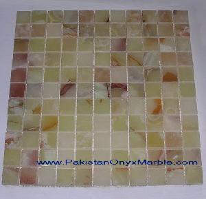 onyx mosaic tiles drak green light